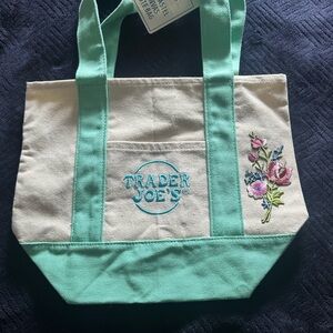 Trader Joe’s Mint Green and Cream Mini Tote Bag